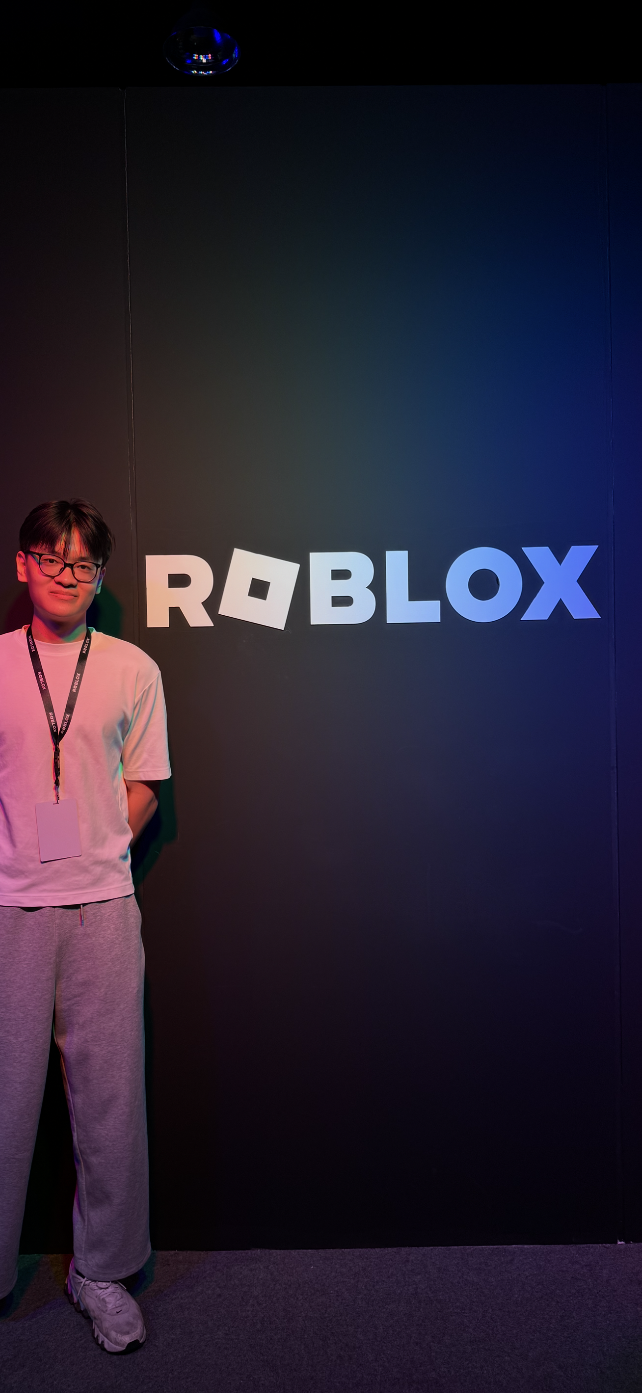 Calvin, founder of Zapster Games, at a Roblox creator event